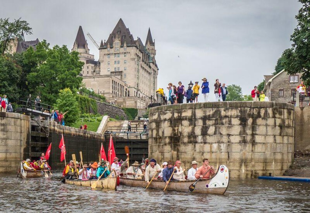 The Sesquicentennial Voyageur Brigade- Arriving in Ottawa 2017